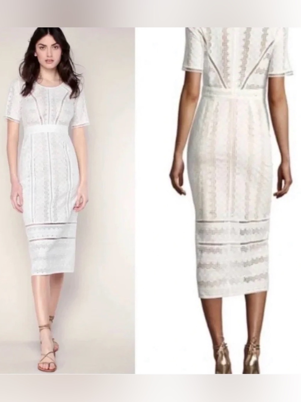 ba&sh Gareth Cotton Lace Midi Dress White Like New